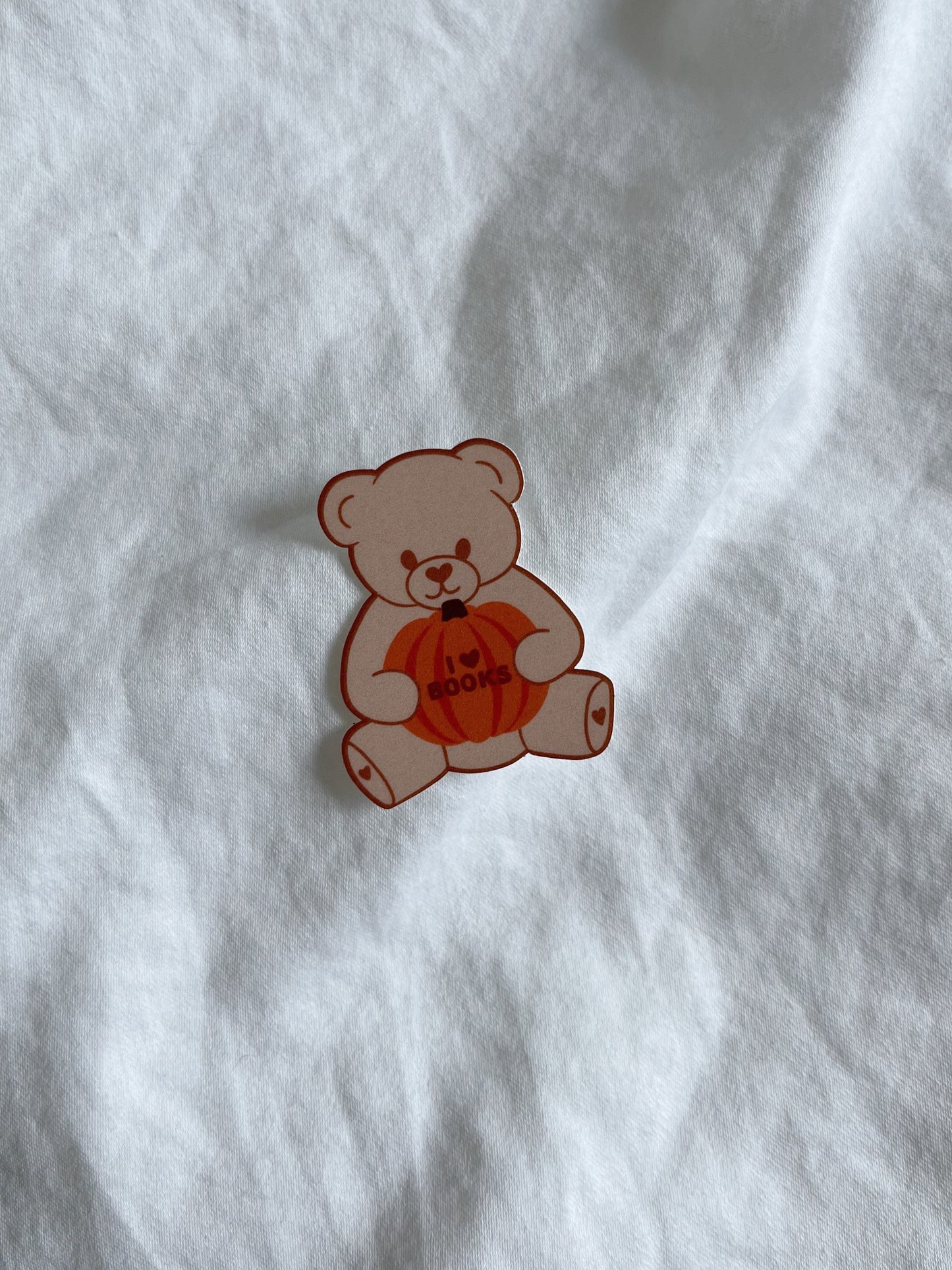 Fall Bookish Bear Sticker