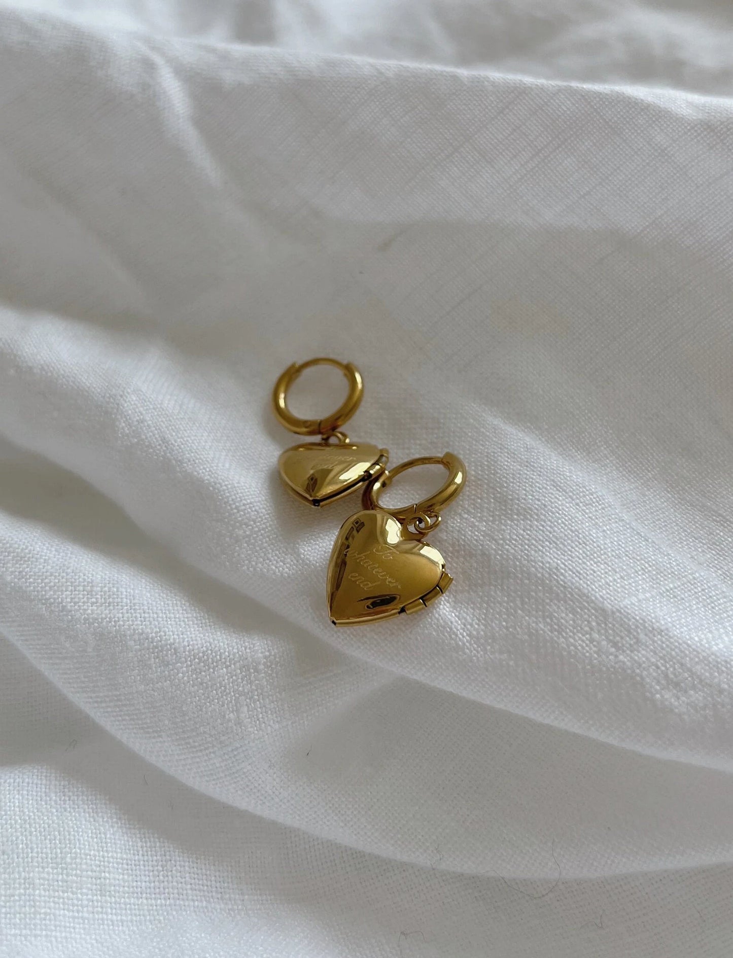 Gold Fireheart Locket Earrings