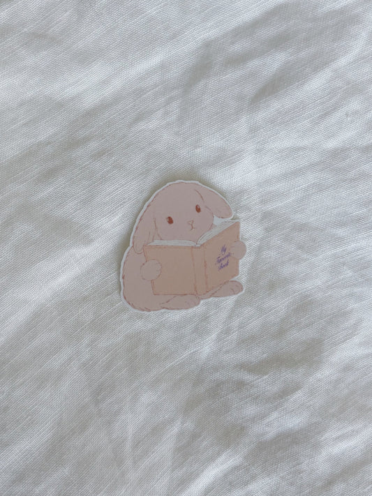 Bunny with a Book Sticker