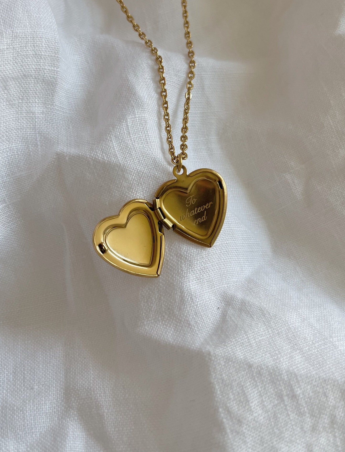 Gold Fireheart Locket Necklace