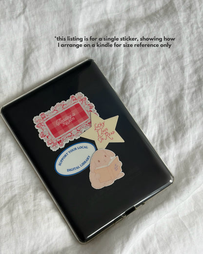Bunny with a Book Sticker